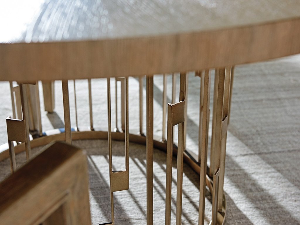 Rendezvous Round Metal Dining Table With Wooden Top - image 2