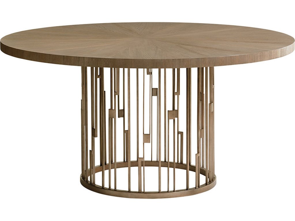 Rendezvous Round Metal Dining Table With Wooden Top - main image