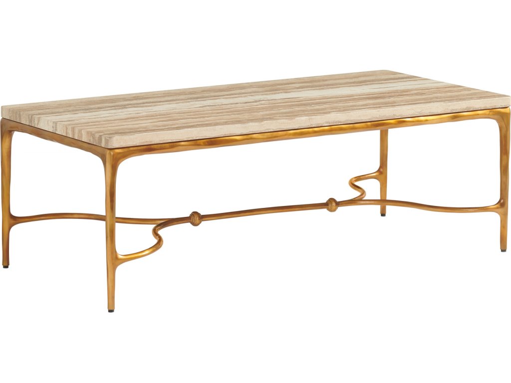 Menlo Park Rectangular Cocktail Table With Stone Top - main image