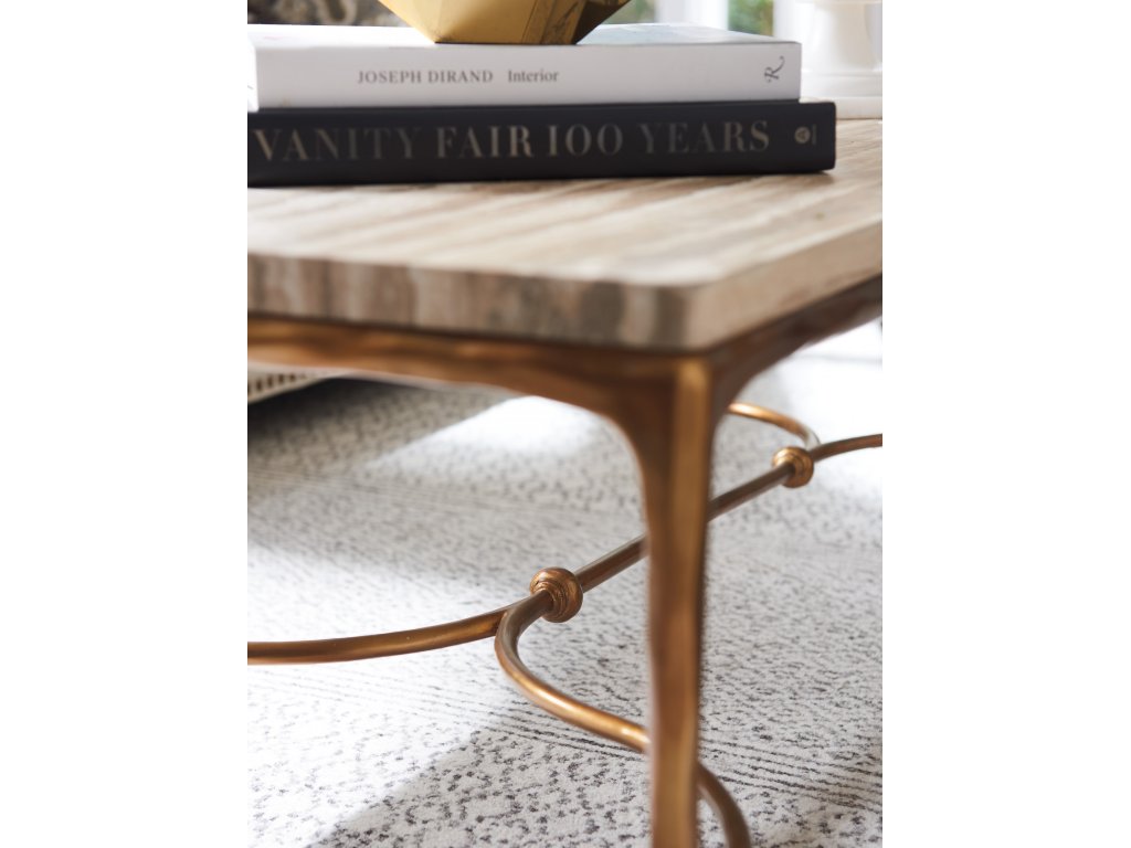 Menlo Park Rectangular Cocktail Table With Stone Top - image 3