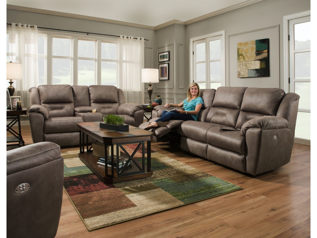Double Reclining Loveseat with Console - image 1