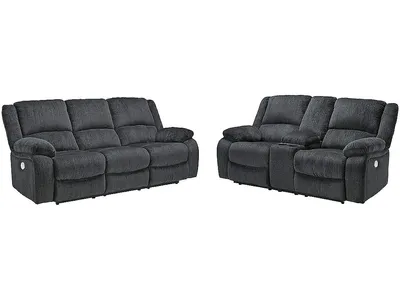 Draycoll Power Reclining Sofa and Loveseat