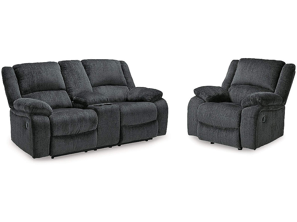 Draycoll Reclining Loveseat with Console and Recliner - main image