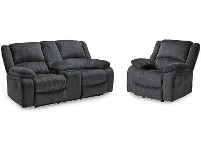 Draycoll Reclining Loveseat with Console and Recliner