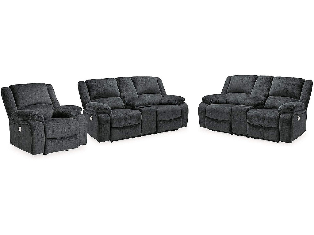 Draycoll 2 Power Reclining Loveseats and Recliner - main image