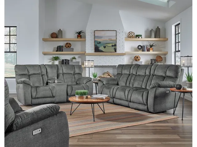 Power Headrest Console Loveseat with Cupholders