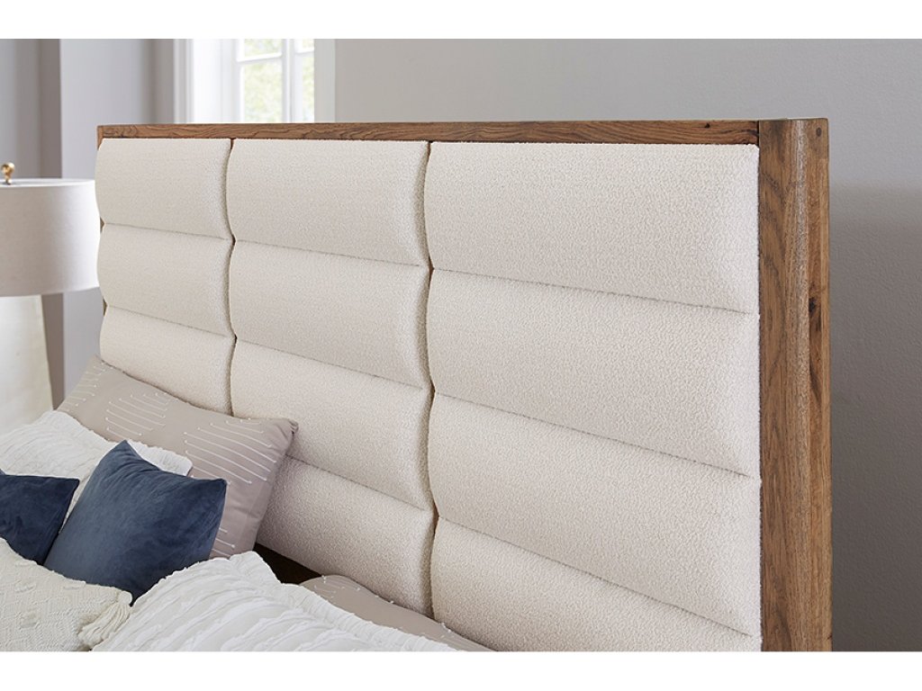 Erin'S Upholstered Bed - White Fabric - image 1