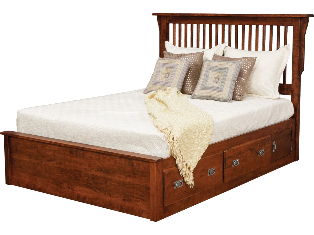 Lewiston Queen Slat Bed w/ 2 30" Drawers per Side - main image