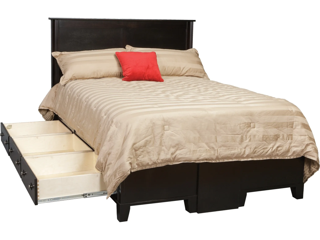 Daniel's Amish Cosmopolitan Queen Pedestal Bed w/ 6 Drawers (3 per side) Panel/Wall Bed, alternate view 1