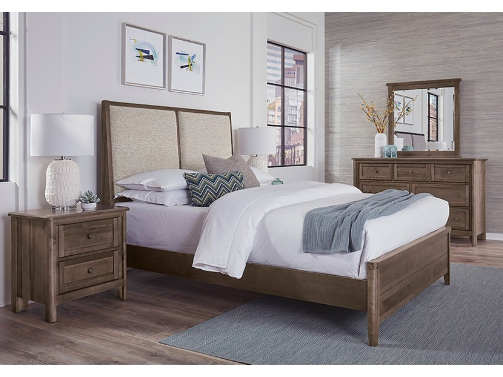 Upholstered Bed-Grey - image 1