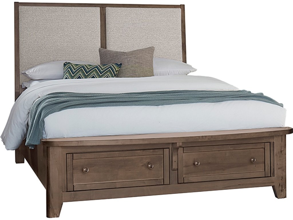 Upholstered Bed With Storage -Grey - main image