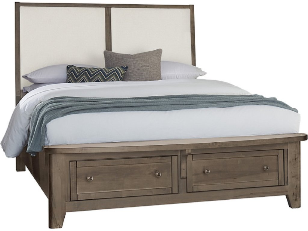 Upholstered Bed With Storage -White - main image