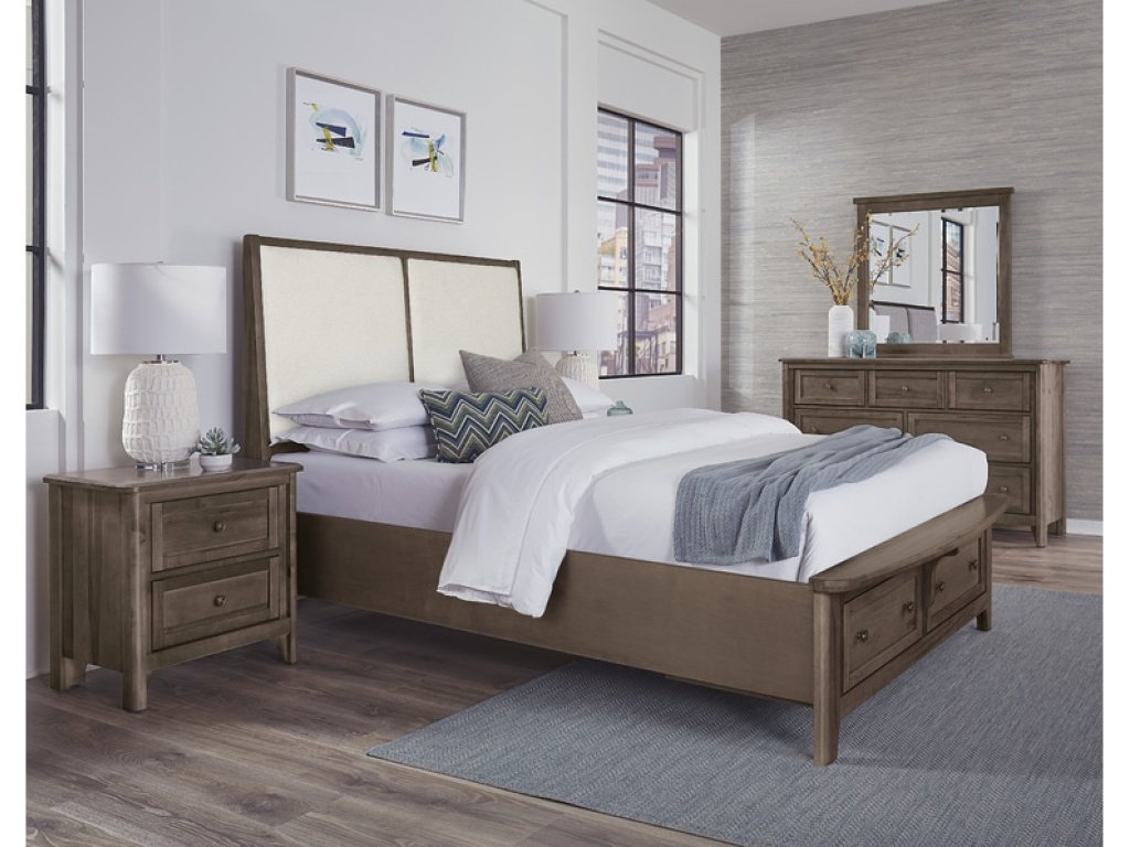 Upholstered Bed With Storage -White - image 1