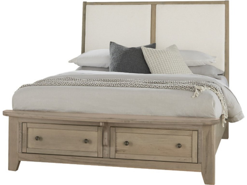 Upholstered Bed With Storage -White - main image