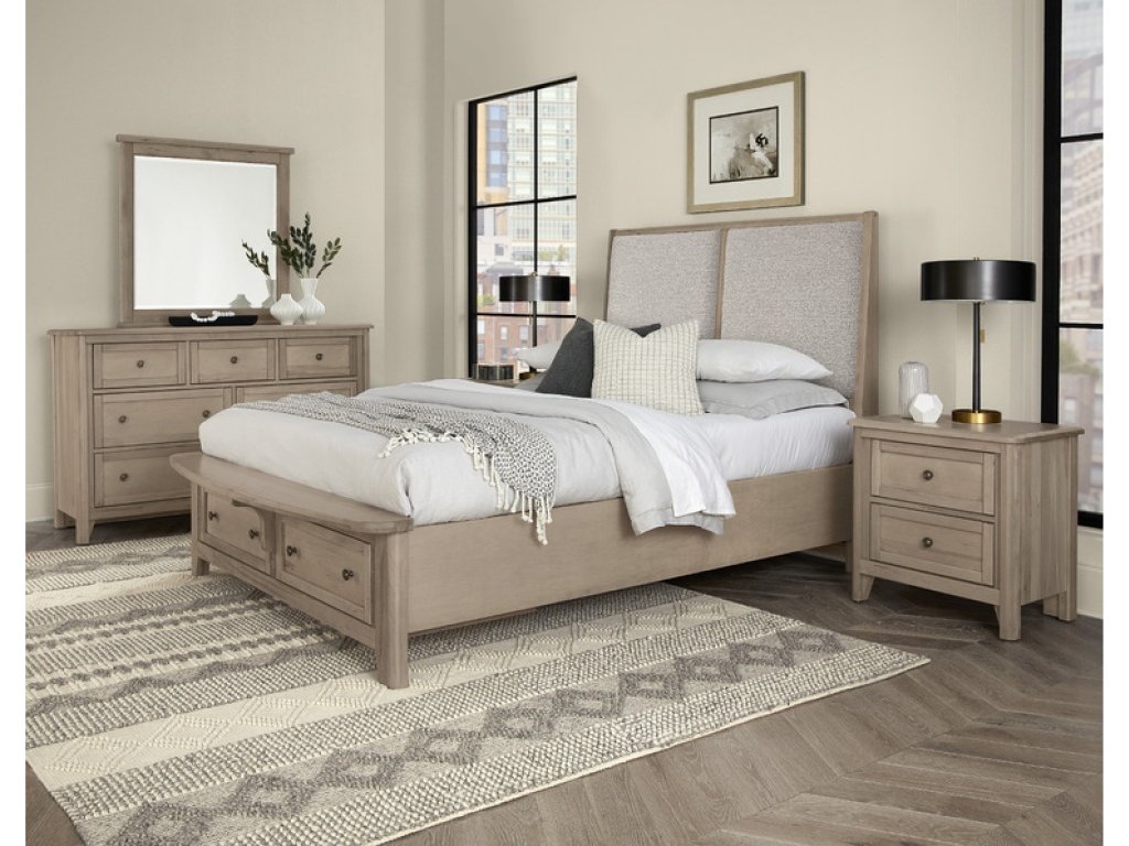 Upholstered Bed With Storage -Grey - image 1