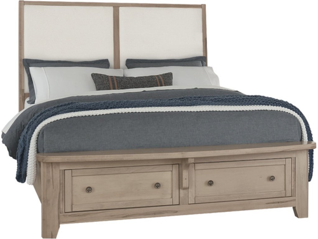 Upholstered Bed With Storage -White - main image