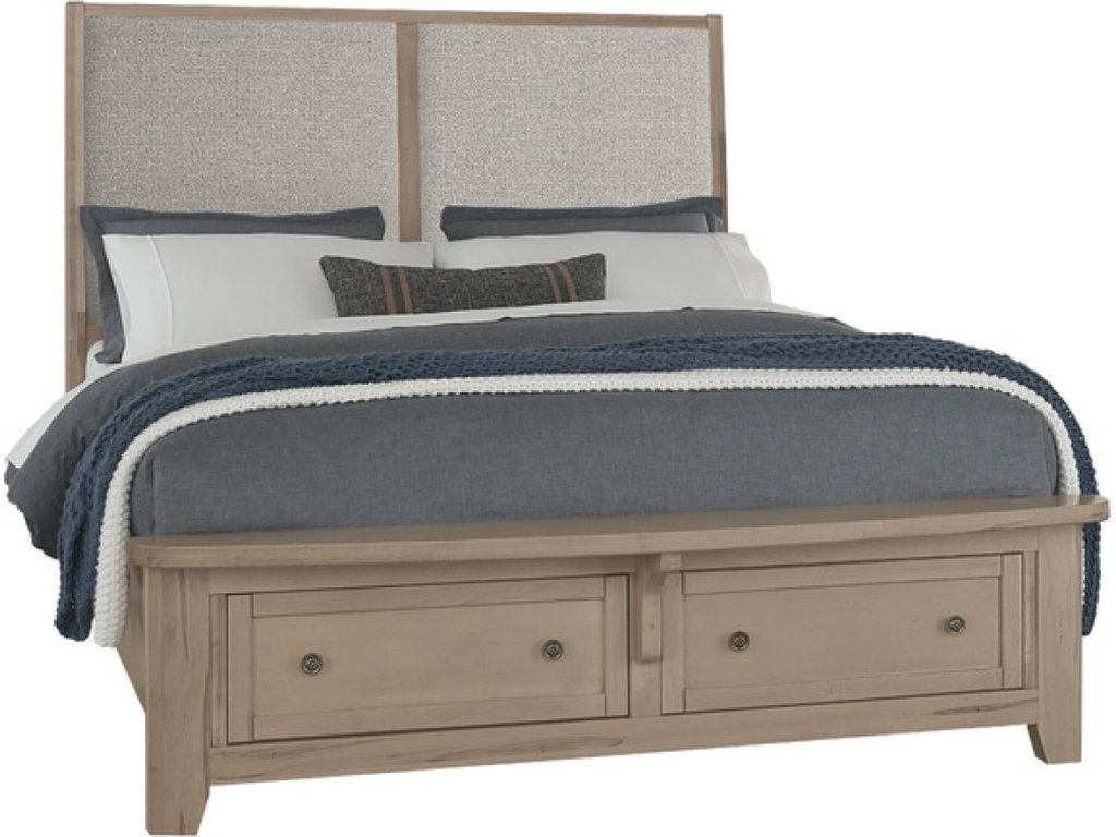 Upholstered Bed With Storage -Grey - main image