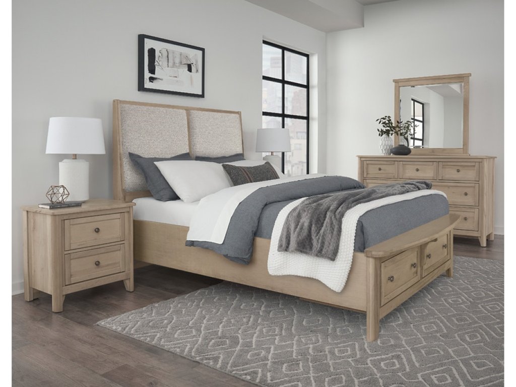 Upholstered Bed With Storage -Grey - image 1
