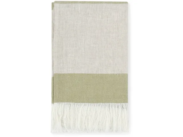 Talara Natural + Green Throw