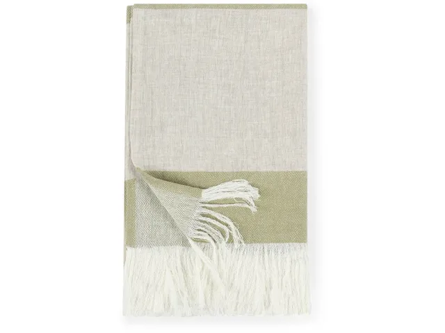 Talara Natural + Green Throw