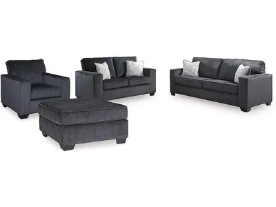 Altari Queen Sofa Sleeper, Loveseat, Chair and Oversized Ottoman
