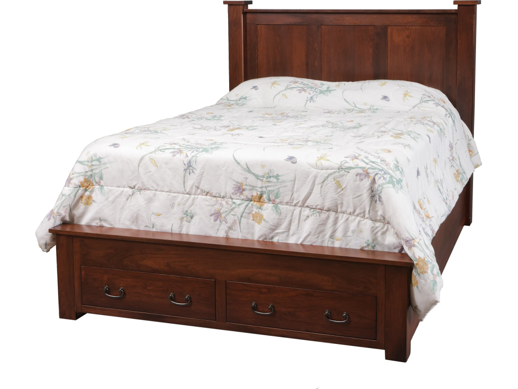 Treasure Queen Pedestal Bed w/ Two Footboard Drawers - main image