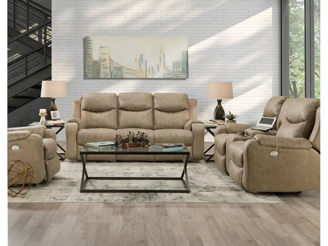 Power Headrest Loveseat with Console