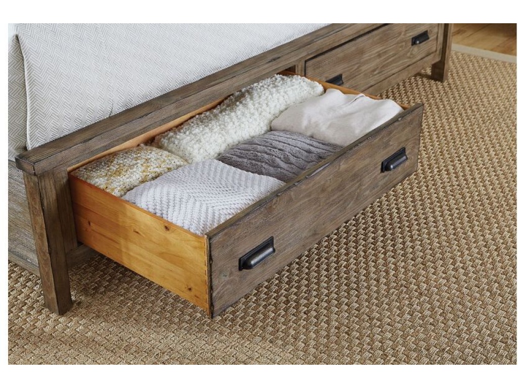 Panel Queen Bed - Complete W/ Storage Footboard - image 1