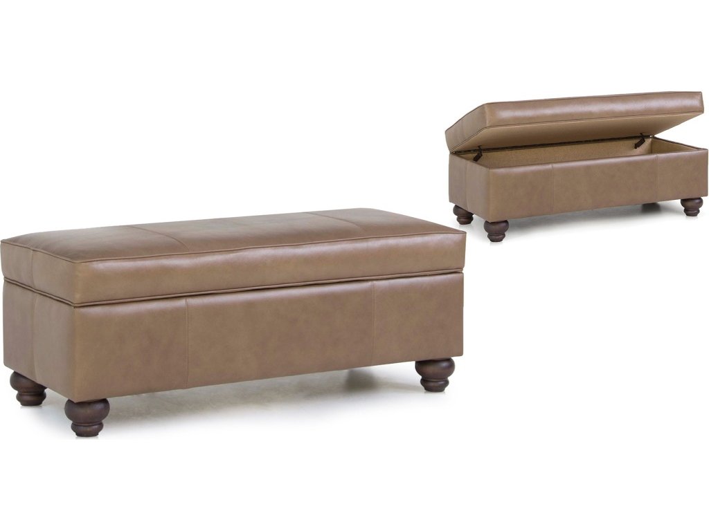 Storage Ottoman With Turned Leg - image 1