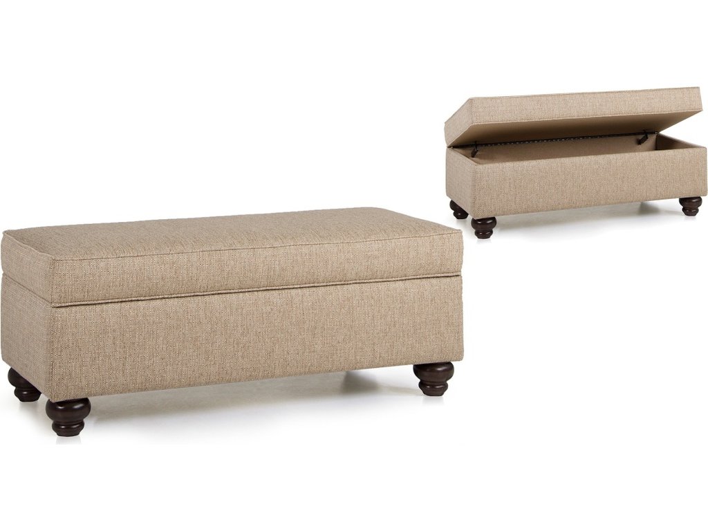 Storage Ottoman With Turned Leg - main image