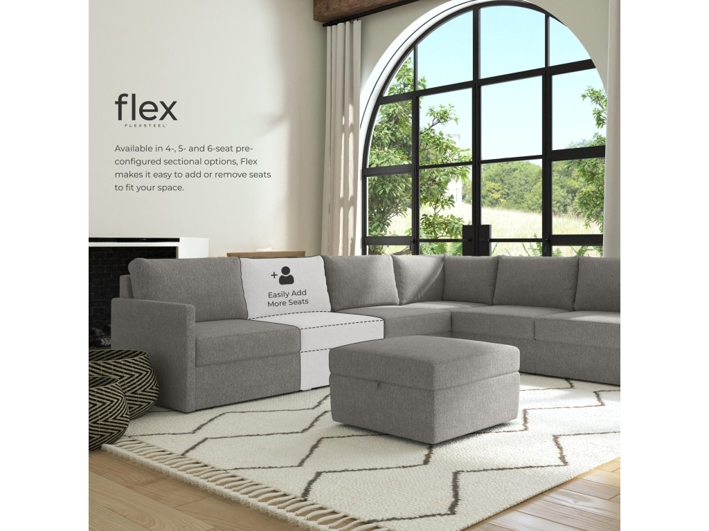 Flex Gray Fabric Sectional - image 3