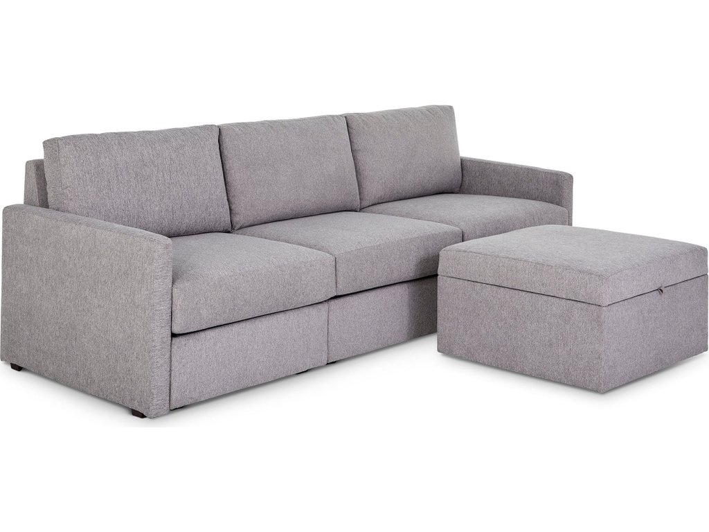 Flex Pebble Sofa with Narrow Arm and Storage Ottoman - main image
