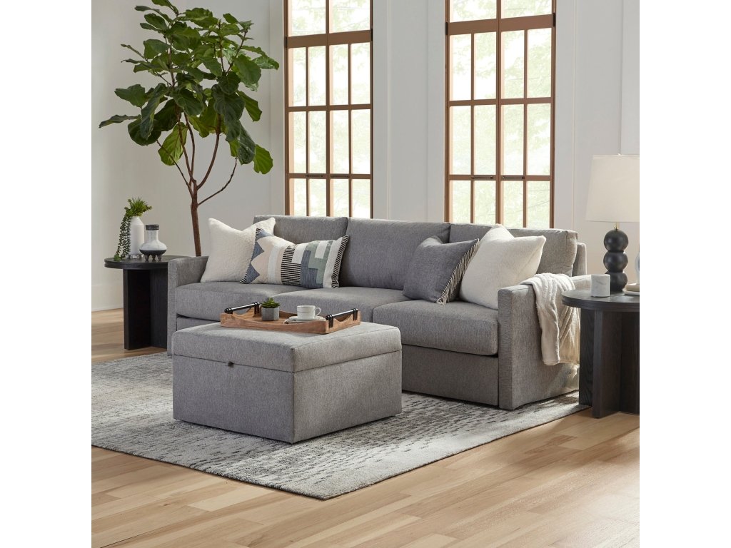 Flex Pebble Sofa with Narrow Arm and Storage Ottoman - image 1