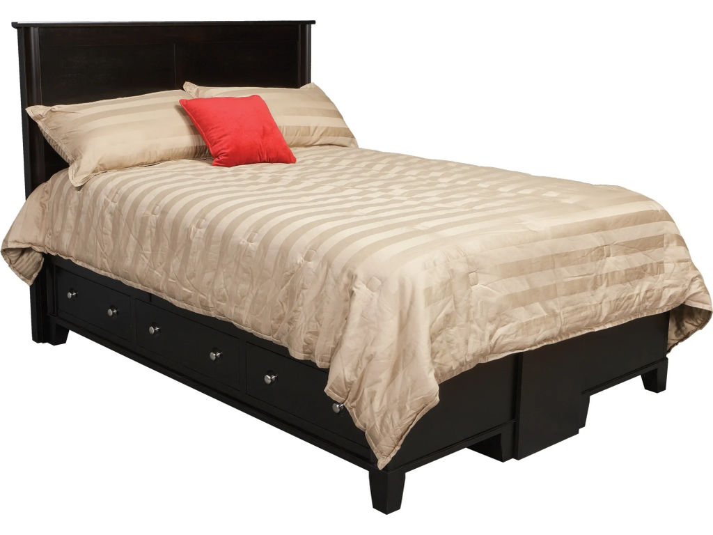 Daniel's Amish Cosmopolitan Queen Pedestal Bed w/ 6 Drawers (3 per side) Panel/Wall Bed, primary thumbnail