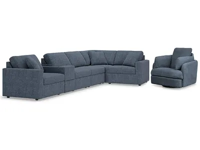 Modmax 6-Piece Sectional and Swivel Glider Recliner