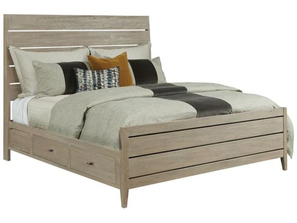 Incline Qn Oak High Bed W/Storage Rails - Complete - main image