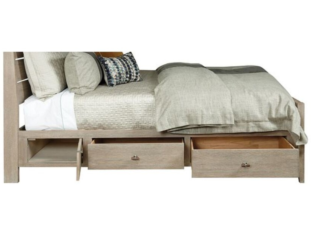 Incline Qn Oak High Bed W/Storage Rails - Complete - image 1