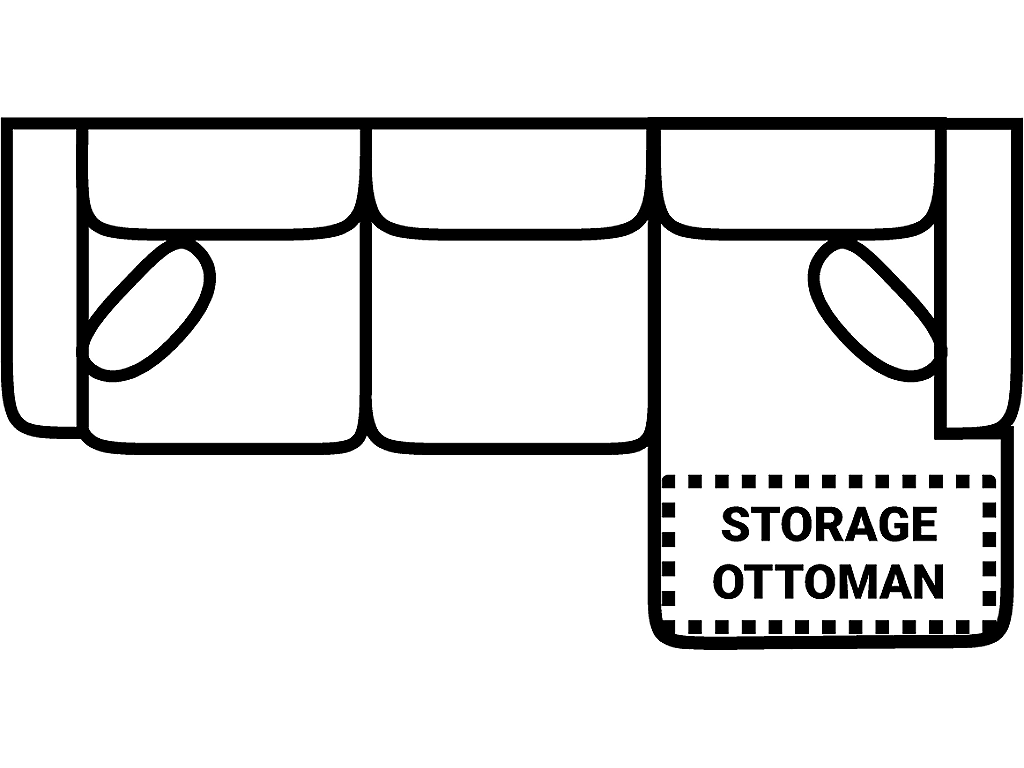 Sofa Chaise w/ Storage - image 1