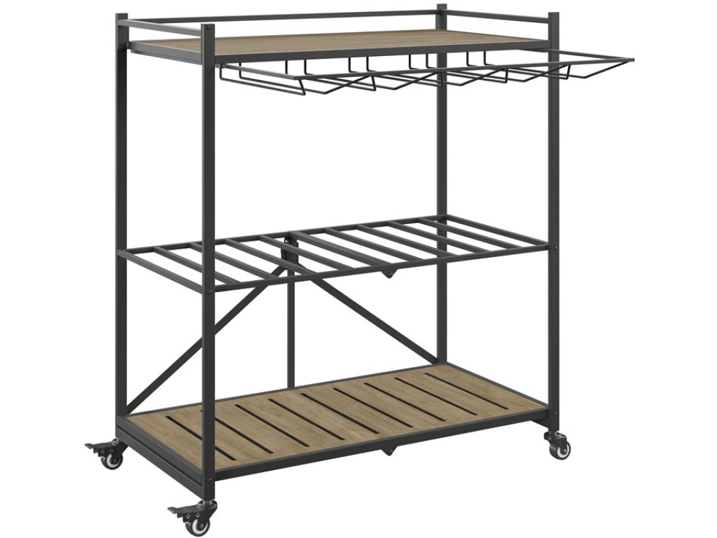 3 Shelf Folding Bar Cart - image 1