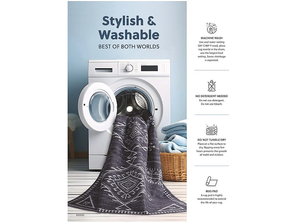 Bunchly 7'10" x 10'3" Washable Rug - image 5