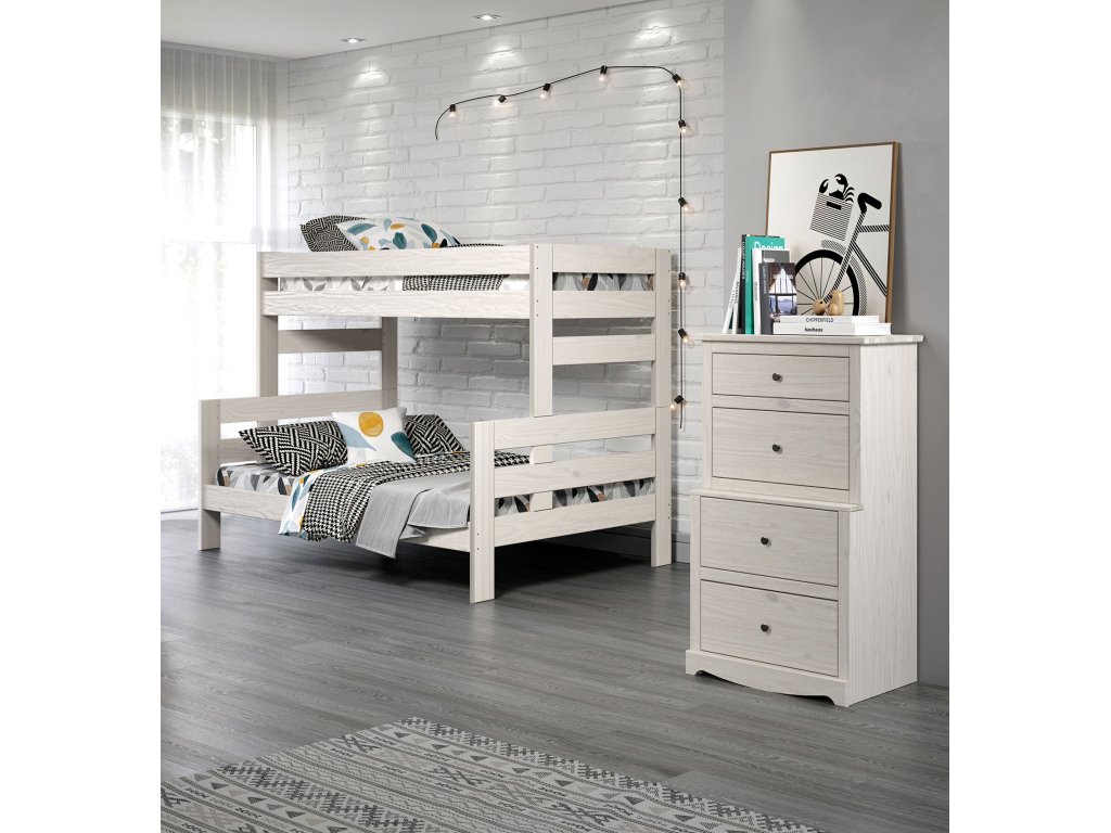 Twin/Full Bunk Bed, White - main image