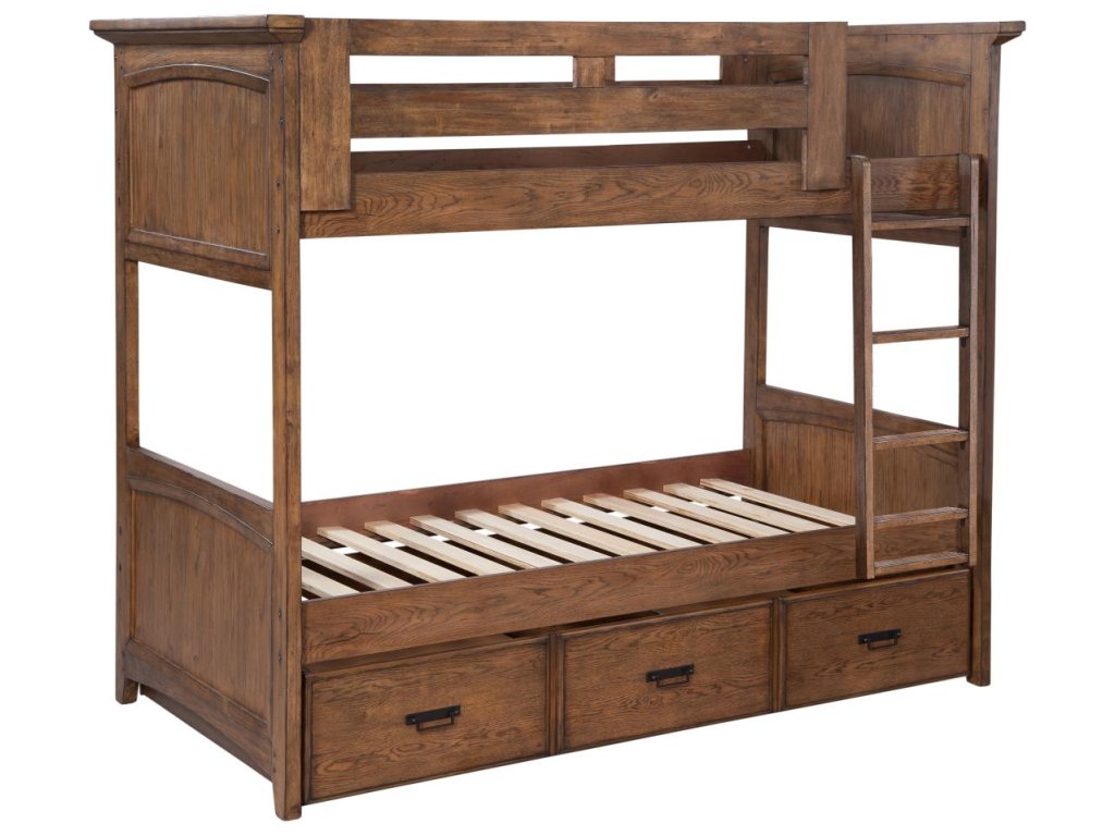 2100 Oakdale Youth Bedroom- Complete 3/3 Over 3/3 Bunkbed with trundle - main image