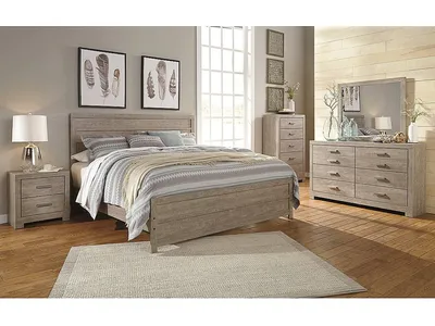 Culverbach King Panel Bed, Dresser, Mirror, Chest and Nightstand