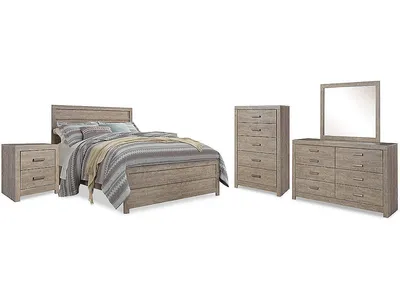 Culverbach Queen Panel Bed, Dresser, Mirror, Chest and 2 Nightstands