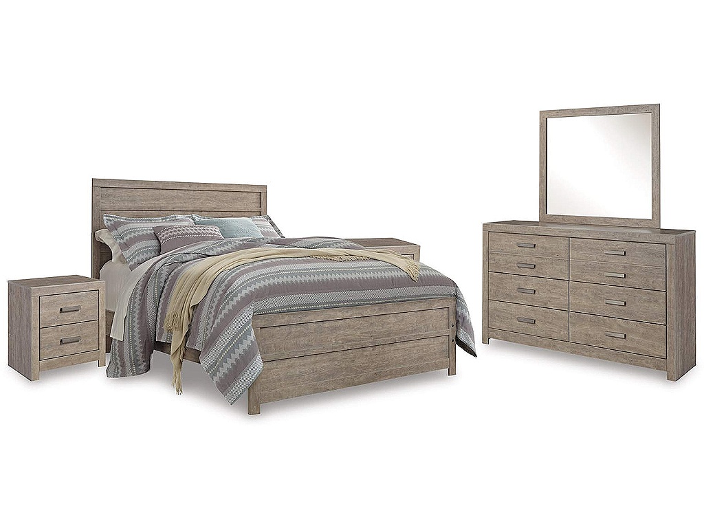 Culverbach Queen Bed with Mirrored Dresser and 2 Nightstand - main image