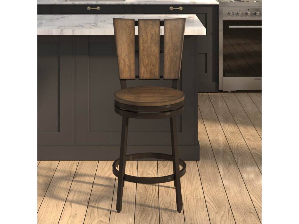 B1-804 Whiskey River Barstool Counter Stool W/Back-Wood Frame - image 1