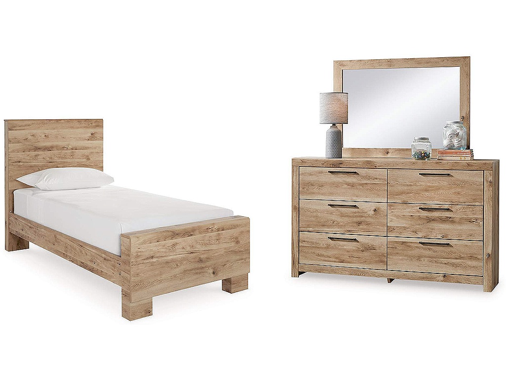 Hyanna Twin Panel Bed, Dresser and Mirror - main image