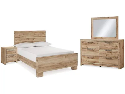 Hyanna Full Panel Bed, Dresser, Mirror and Nightstand