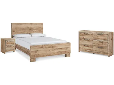 Hyanna Queen Panel Bed, Dresser, and Nightstand