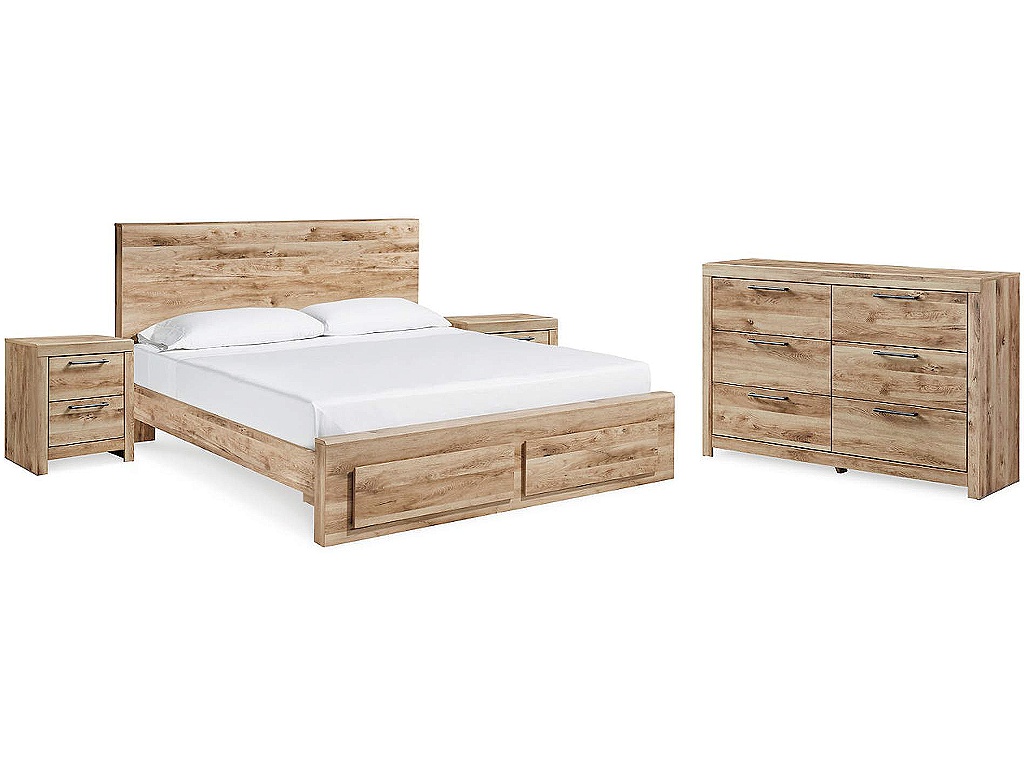 Hyanna King Panel Storage Bed, Dresser and 2 Nightstands - main image